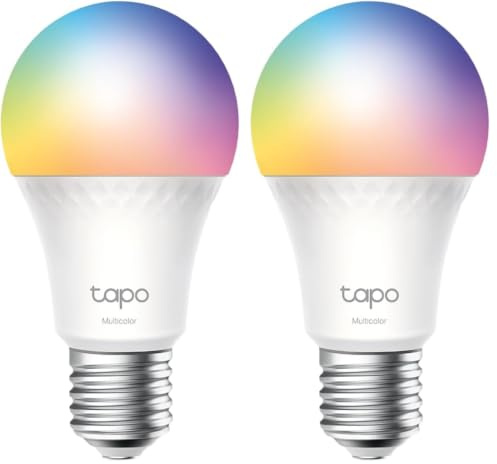 Tapo TP-Link L535E alexa lampe E27, Matter zertifiziert, Mehrfarbrige dimmbare smarte WLAN Glühbirne, Kompatibel mit Alexa, Siri oder Google Assistant, Energieüberwachung, Kein Hub notwendig