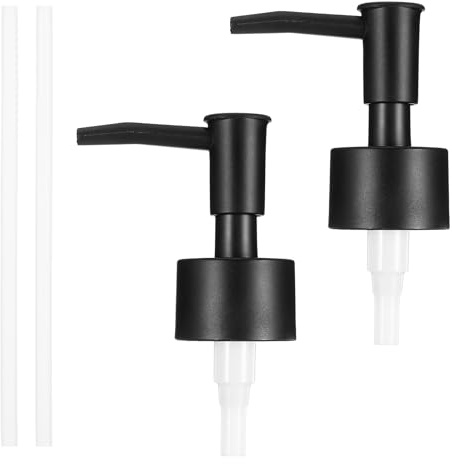 2 Pack Soap Dispenser Pump Replacement, Kitchen Sink Soap Dispenser Pump, Universal Lotion & Soaps Pumps Heads for Standard 28/400 Bottle Neck (Black)