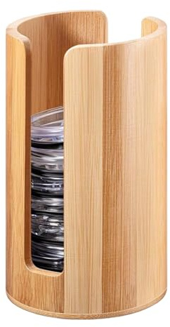 Acrylic Masoñ Jar Lid Organizer - Vertical Rack, ļ Size Regular Wide Mouth Cover Holder, Stable Stackable Storage Stand | Space Saving Kitchen Cabinet Counter Pantry Arrangement Space Saver Holder