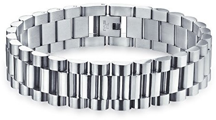 Bling Jewelry Klassische geometrische starke Herrenband Panther Gliederarmband für Mann Teenager poliert Silberton Edelstahl