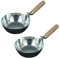 2er Set DEWEPRO Gipserpfanne ø Durchmesser 170mm- Gipspfanne - Mörtelpfanne - verzinkt - Holzgriff - konisch