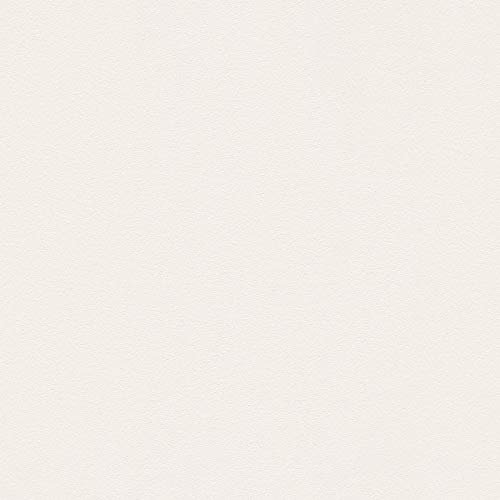 Einfarbige Tapete in Weiß | Strukturtapete aus Vlies für Küche und Wohnzimmer | Weiße Vliestapete im Uni Stil