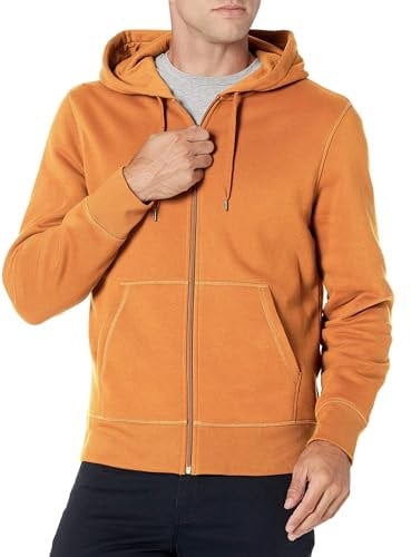 Amazon Essentials Men's Full-Zip Fleece Hoodie (Available in Big & Tall), Nutmeg, M