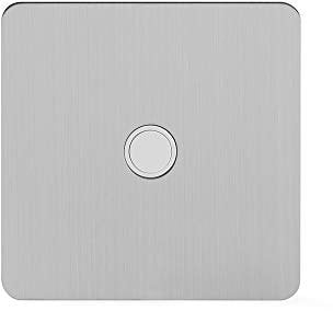 Soho Lighting Brushed Chrome Flat Plate 20A Flex Outlet Wht Ins Screwless