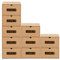 BigDean 10er Boxen-Set mit Schublade & Sichtfenster - Pappkarton aus Kraftpapier - Schuhbox Spielzeug-Box Aufbewahrung für Zubehör & Accessoires