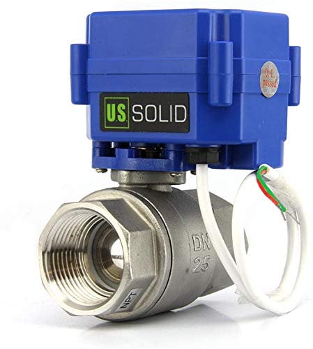 U.S. Solid 1 Motorisierter Kugelhahn Edelstahl 220V AC (85V-265V AC), 2 Wege Elektrische Zonenventil Normalerweise Offen(N/O), 2-Draht-Auto-Return-Setup
