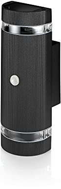 Auraglow PIR Motion Sensor Double Up & Down Outdoor Wall Security Light - Black - Fitting Only