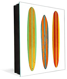 Concept Crystal Schlüsselschrank mit rahmenlosen Whiteboard K03 Retro Surfbrett