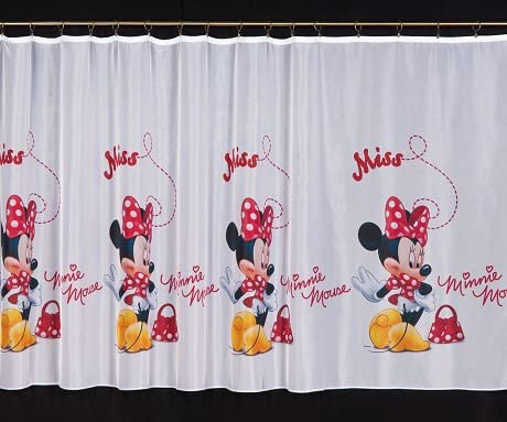 Voile-Vorhang, Minnie Mouse, mit Faltenband, 300 cm, 150 Stück