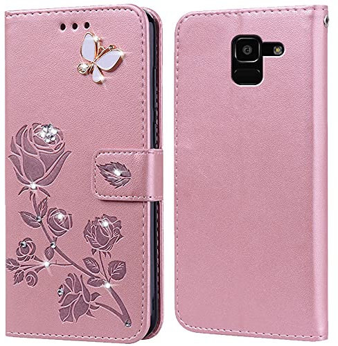 Hülle für Samsung Galaxy J6 2018/J6 Handyhülle,Klappbar Tasche Case,Standfunktion,Kartenfach,Silikon Bumper,Stoßfeste Schutzhülle Cover für Samsung Galaxy J6 2018/J6