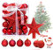 O-Kinee Palle di Natale Rosso, 30pcs Palline Albero Natale Rosso, Palla di Natalizie, Palline di Plastica Decorazioni, Decorazioni Albero di Natale, Albero di Natale Palline Decorazioni