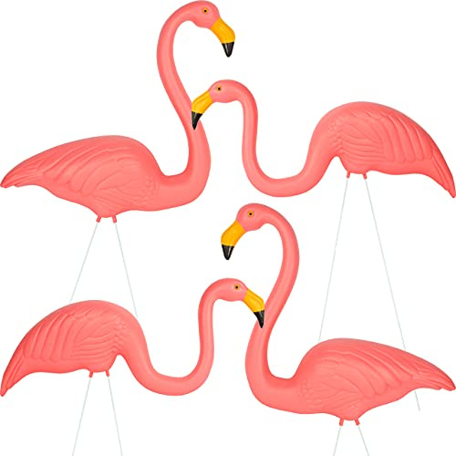 Galashield Rosa Flamingo Yard Dekorationen 4 Stück Flamingos Dekor Ornamente für Outdoor Rasen und Garten