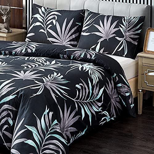 Novali® Ultra-Weich Mikrofaser Gedruckt Bettdecke Einstellen Mit 1 Kissenbezüge - Falten frei Stoff reversibel Decke - Ecke Krawatten Reißverschluss Schließung 100% Polyester Bettwäsche