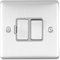 13A DP Switched Fuse Spur -SATIN STEEL & Grey- 240V Mains Isolation - Decorative Kitchen/Interior Wall Face Plate – Oven/Cooker/Hob Appliance On/Off Switch
