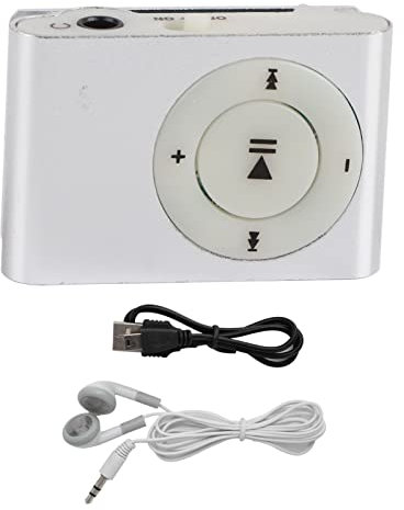 Annadue MP3 Player,Portable MP3 Player with Clip,Mini Digital Music Media Player,with Earphone and USB Cable,Support 8GB Extension,for Walking,Sport and Running(Silver)