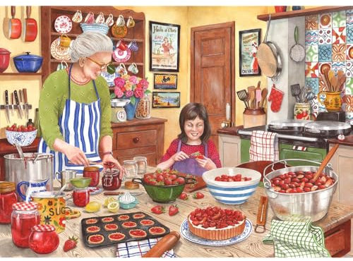The House of Puzzles - Strawberry Age 3+ Jam Jigsaw - Big 250 Piece Jigsaws For Adults & Kids, Extra Large Pieces, Artist Illustrated, Scenic Landscape, Deluxe Puzzle Gifts