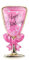 Pink Glass Foil Balloon, 87cm
