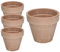 KOTARBAU® Lot de 4 pots de fleurs en terre cuite, moka, diamètre : 13 cm, avec bordure, pour l'intérieur et les jardins