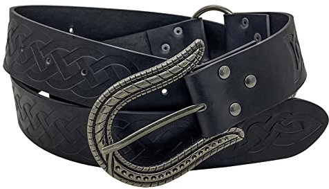 Mayting Mittelalter Ritter PU Leder Ring Gürtel Nordic LARP Schnalle Gürtel Cosplay Wikinger Retro Renaissance Gürtel für LARP, Ren Faire Halloween (B)