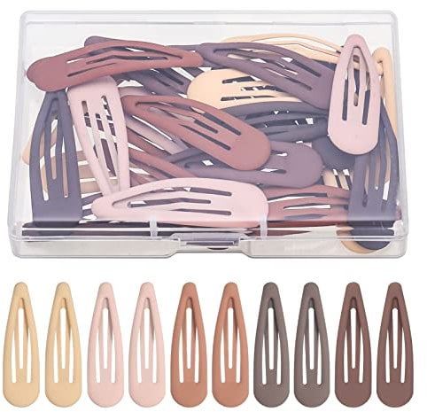 FANTESI 30 Stück Haarspangen Mädchen, 5cm Kinderhaarspange Haarspange Hair Clip mit Box Snap Haarspangen für Mädchen Kinder