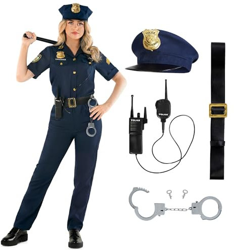 Morph Polizei-Kostüm Damen, Sexy Polizei-Kostüm, Police Costume, Kostüm Damen Polizistin, Polizei Kostüm Frauen, Karnevalskostüm Polizistin - XXL