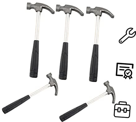 DOITOOL 5pcs Hammer Carpenter Tools Camping Toys Kids Playset Outdoor Curved Double Hammer Industrial Tool Small Hammer Household Metal Hammer Black Child Elbow
