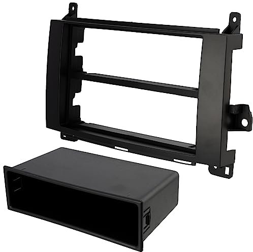 AERZETIX - C21954 - Cadre/façade/adaptateur 2 ISO pour autoradio de voiture - moulage/cache en plastique - compatible avec Mercedes A-Class (C169), (W169), B-Class (T245), Vito/Viano (W639)