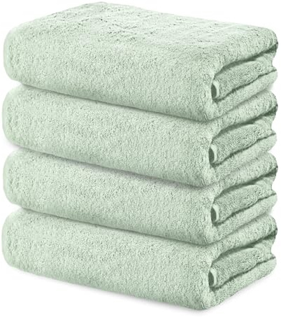 Ôhm Handtuch Baumwolle 50x100 cm Salbei 4er-Set | Kompaktes Format für schnelles Händetrocknen in Küche oder Bad, ohne Fusseln zu hinterlassen.