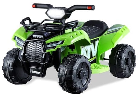 ZYMY Electric Quad Bikes for Kids, 6V Electric Ride-ons Car 2km/h with Music, USB and LED Front Light, Battery Powered Children Riding Car for Ages 18-36 Months - Green