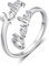 lorajewel Offener Verstellbarer Ring von Damen Personifizieren Buchstabe A-Z Ring Ausgestattet mit Geburtstagssteinen Silber-Ring Gedenken Paar Ringe (Name-Silber)