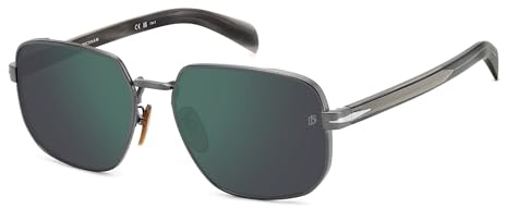 DAVID BECKHAM DB 7121/G/S Sonnenbrille, matt, dunkles Ruthenium Horn, 60 für Herren, Mattes dunkles Ruthenium Horn, 60