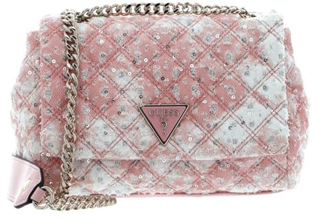 GUESS Rainee Quilt Convertible Xbody Flap Pink
