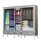 Anmas Power Kleiderschrank,Schlafzimmer Stoffschrank,Kleiderstander mit Schubladen,Faltbar Garderobe mit 2 Kleiderstange