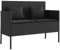 vidaXL Gartenbank mit Kissen, Sitzbank mit Staufach unter Sitzfläche, Parkbank mit abnehmbaren Bezügen, Außenbank Outdoor Bank, Schwarz Poly Rattan