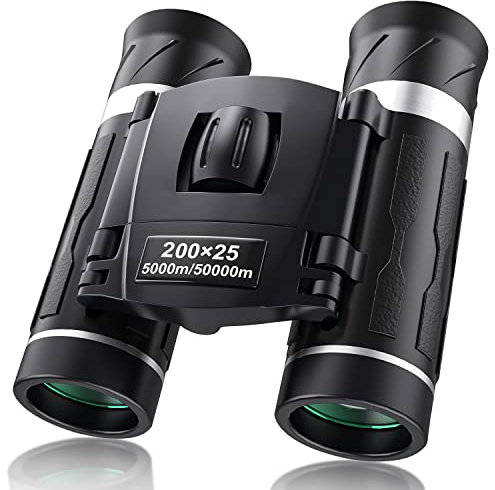 200x25 Compact Binoculars for Adults and Kids, High Powered Mini Pocket Binocular, Small Portable Binoculars Ideal Essentials for Travel, Camping, Bird Watching, Cruise, Concert, Football