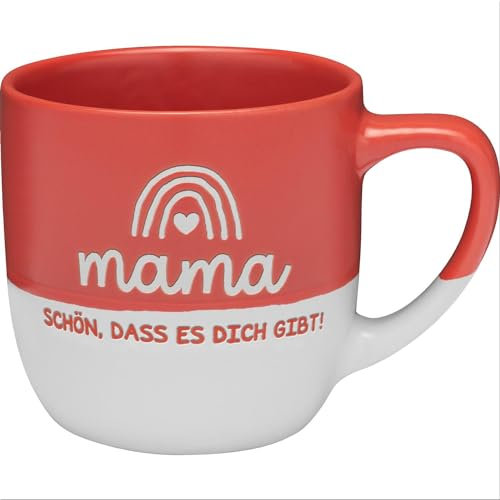 GRUSS & CO Tasse mit Motiv Mama, schön | Kaffeetasse, Steinzeug, 40 cl, Tasse in Geschenkbanderole | Geschenk Mama, Muttertagsgeschenk, Geschenk für Sie | 48784