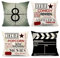 4TH Emotion Kissenbezüge für Heimkino, 4 Stück, 45,7 x 45,7 cm, Vintage-Film-Zimmer-Zubehör, TV-Raumdekoration, Retro-Kino-Kissenbezug für Sofa, Couch
