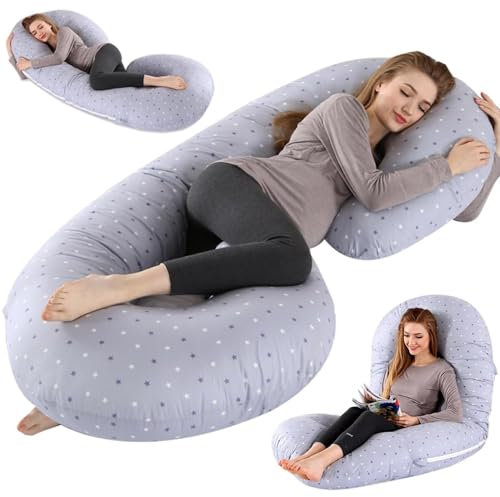 NICEkids Schwangerschaftskissen in C-Form | Schlafkissen für Schwangere Frauen, Kissen für Schwangere, Kissen für Mütter, bequemes Seitenschlafen, Stillkissen | 130 cm x 70 cm