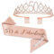 YongHang 50 Geburtstag frau Deko Schärpe und Tiara Rose Gold 50. Geburtstag Geschenke Krone für Birthday Party Dekorationen Geschenk zum 50 geburtstag frauen