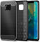 Qiinogow Hülle Kompatibel mit Huawei Mate 20 Pro/Huawei Mate 20 RS, Ultradünne Handyhülle Mit Stoßdämpfung, Schutzhülle aus Kohlefaser-TPU (Schwarz)