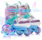 NEMONE Rollschuhe für Mädchen Kinder 4 Größen Verstellbar Blau Violett Rollschuhe für Kinder Drinnen Draußen Mädchen Kinder
