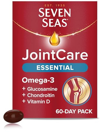Seven Seas JointCare Essential, with Omega-3, Glucosamine, Chondroitin, Vitamins C and D, Manganese and Zinc, Food Supplements, 60-Day Pack