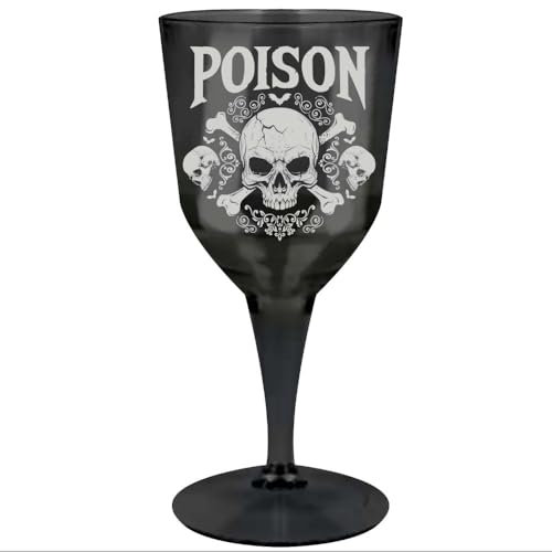 FIESTAS GUIRCA - Verre À Pied Coupe DÉCORATIVE Poison 9X19CM Noir - Décoration spécial Halloween - Thème(s) : Cimetière désenchanté