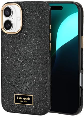 Kate Spade New York iPhone 16 Plus Case - Compatible with MagSafe - Designer Phone Case - Crystal Pave Nightfall