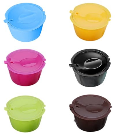 6Pcs Kaffee kapsel Wiederverwendbarer für Dolce Gusto Machine - Nachfüllbare Kaffeekapseln - Kaffeefilter Kaffeepads mit Kaffeelöffel und Reinigungsbürste Wiederverwendbare Nachfüllbare Kaffeekapseln