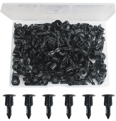 NVGVUP 100 Stück Kunststoffnieten Befestigungsclips Auto Clips, 6 mm Spreiznieten Ersatz für Auto, Spritzschutz-Befestigungsclips, Universal-Auto-Halterungs-Clips