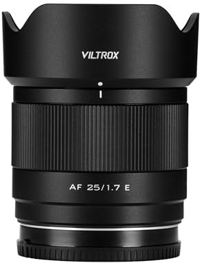 VILTROX Lente de cámara AF de 25 mm F1.7 APS-C, enfoque automático, peso ligero, fotografía callejera (para Sony E)