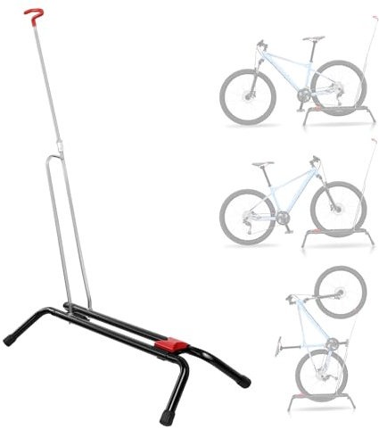 CUCESH Vertical Bike Floor Stand for Indoor Outdoor Freestanding Storage,Upright Bicycle Rack Space Saving Garage Cycle Stand for 20-27 Mountain Road Bicycles