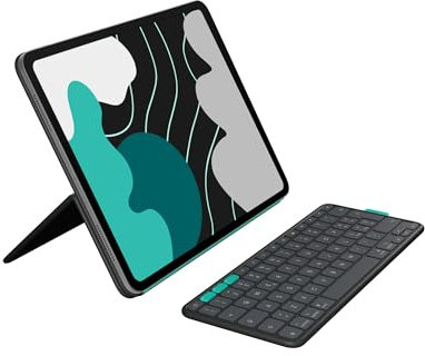 Logitech Flip Folio, custodia con tastiera per iPad Pro (M4) e iPad Air da 13 pollici (M2 e M3)(2024, 2025) protettiva e ripiegabile, più tastiera multi dispositivo Bluetooth, ITA QWERTY - Graphite