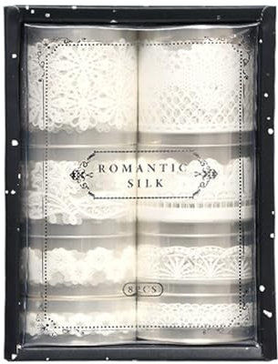 Generisch Design Klebeband,Gestaltungsklebeband Dekorativ - Spitzenrand Sticker Für Romantische Hochzeiten Hausdekoration Fotoalben Kartenbasteln Möbelakzente Journaling